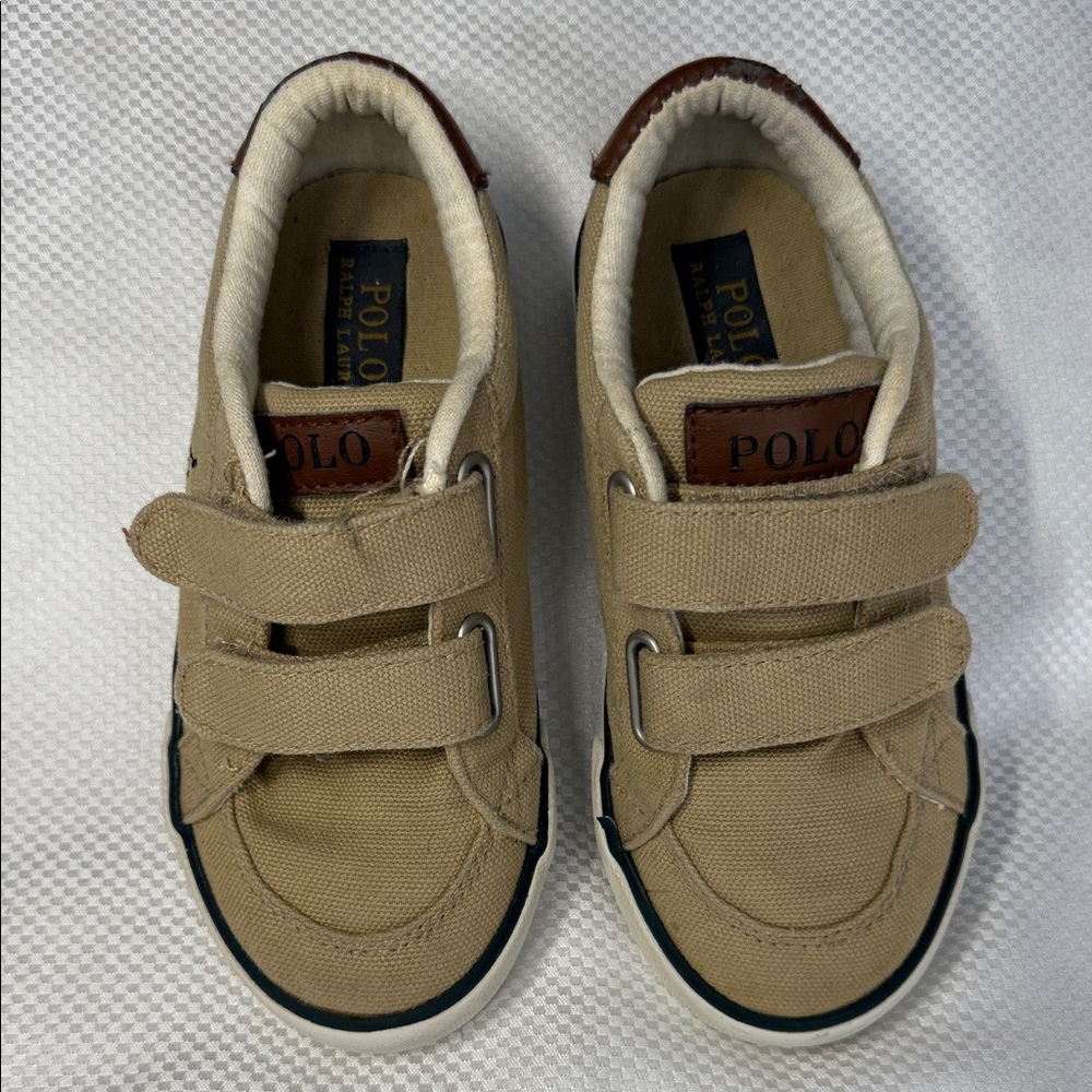 Polo by Ralph Lauren Kids Beige Canvas Sneakers - Size 10
